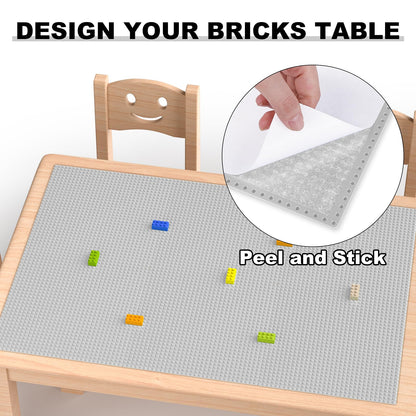 Pokiiulk Classic Gray Baseplates, 32x32 Studs Square Base Plates for Play or Display Bricks Creations, Compatible with Classic Legos, 10" x 10", Pack of 2, Perfect for City Streets, Castle, Mountains