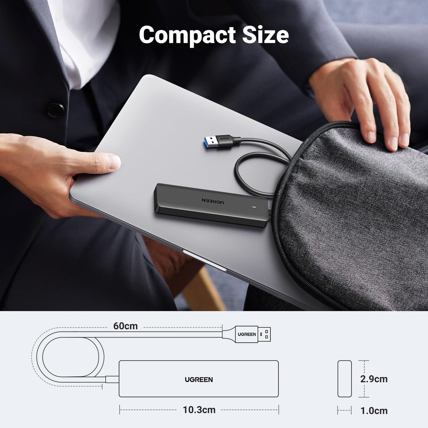 UGREEN USB 3.0 Hub, 4 Ports USB A Splitter Ultra-Slim USB Expander for Mouse, Keyboard, Flash Drive, U Disk, Printer Compatible with Laptop, Desktop PC, Xbox, PS5, and More