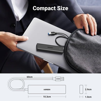 UGREEN USB 3.0 Hub, 4 Ports USB A Splitter Ultra-Slim USB Expander for Mouse, Keyboard, Flash Drive, U Disk, Printer Compatible with Laptop, Desktop PC, Xbox, PS5, and More