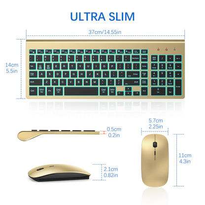TopMate Wireless Keyboard and Mouse Ultra Slim Combo, 2.4G Silent Compact USB 2400DPI Mouse and Scissor Switch Keyboard Set with Cover, Batteries Included, for PC/Laptop/Windows/Mac - White