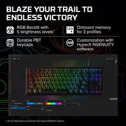 HyperX Alloy Origins 65 - Mechanical Gaming Keyboard – Compact 65% Form Factor - Linear Red Switch - Double Shot PBT Keycaps - RGB LED Backlit - NGENUITY Software Compatible,Black