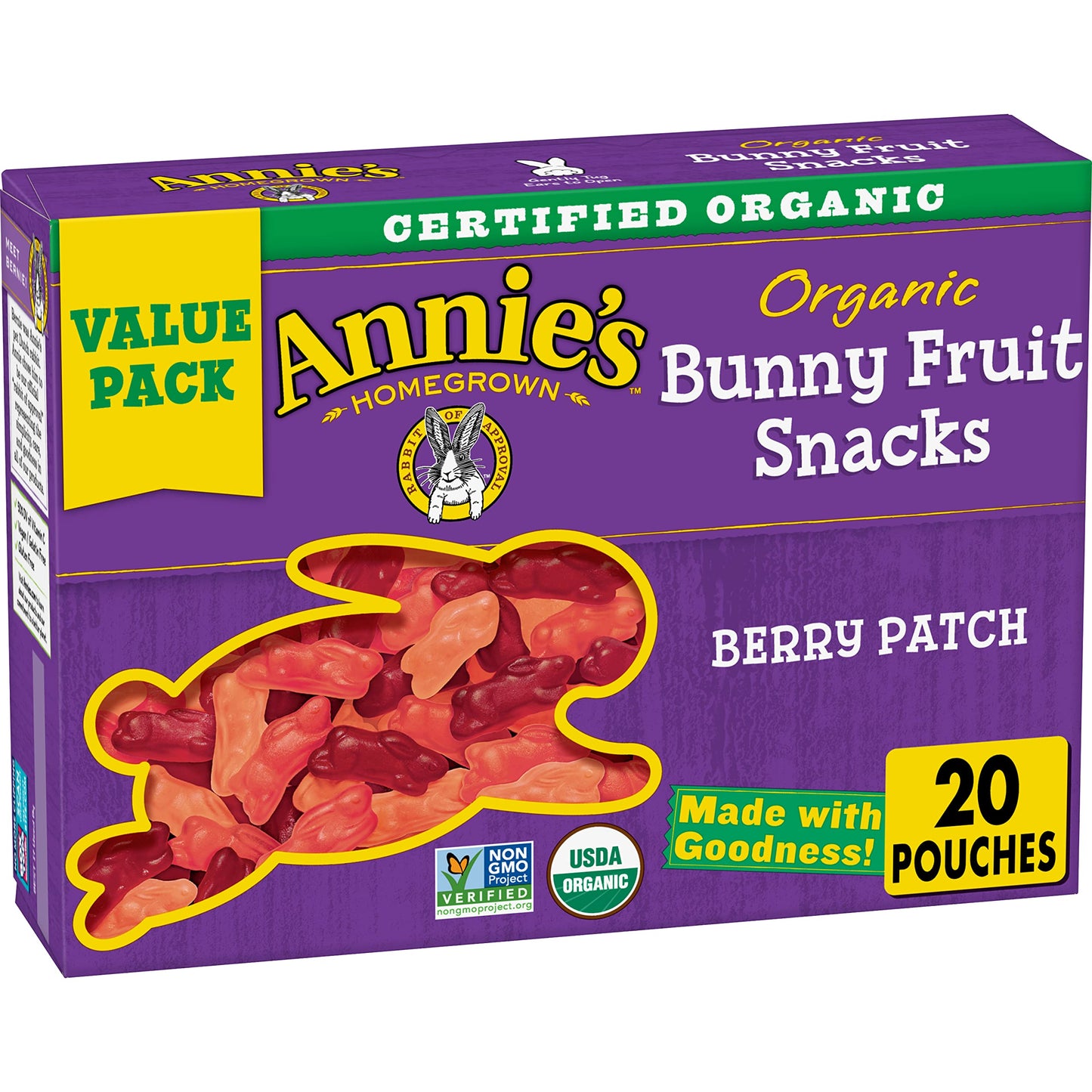 Annie's Organic Bunny Fruit Snacks, Variety Pack, Gluten Free Snack, 22 ct, 15.4 oz