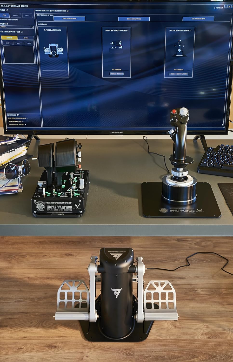 Thrustmaster TPR Pendular Rudder Pedals for PC Flight Simulation Controls – Adjustable Resistance, HallEffect Magnetic Sensors, Ultra-Precise & Smooth Control