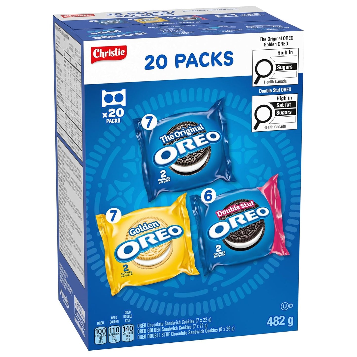 Oreo Sandwich Cookies, Variety Snack Packs, 482G