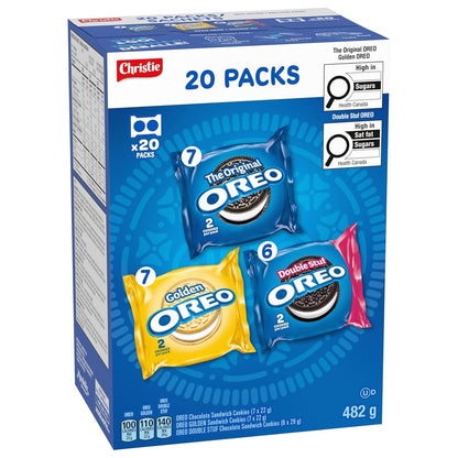 Oreo Sandwich Cookies, Variety Snack Packs, 482G