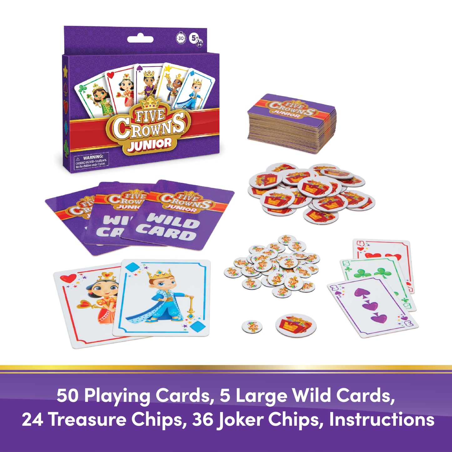 Five Crowns – Card Game for Kids and Adults, Travel and Family Game Night Favorite, The Game isn’t Over Until the Kings Go Wild, 5 Suited Rummy Style Card Game, 1-7 Players, Ages 8+