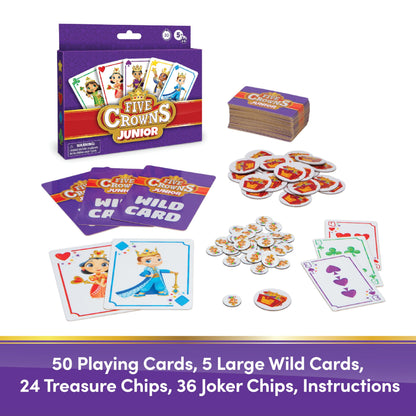 Five Crowns – Card Game for Kids and Adults, Travel and Family Game Night Favorite, The Game isn’t Over Until the Kings Go Wild, 5 Suited Rummy Style Card Game, 1-7 Players, Ages 8+
