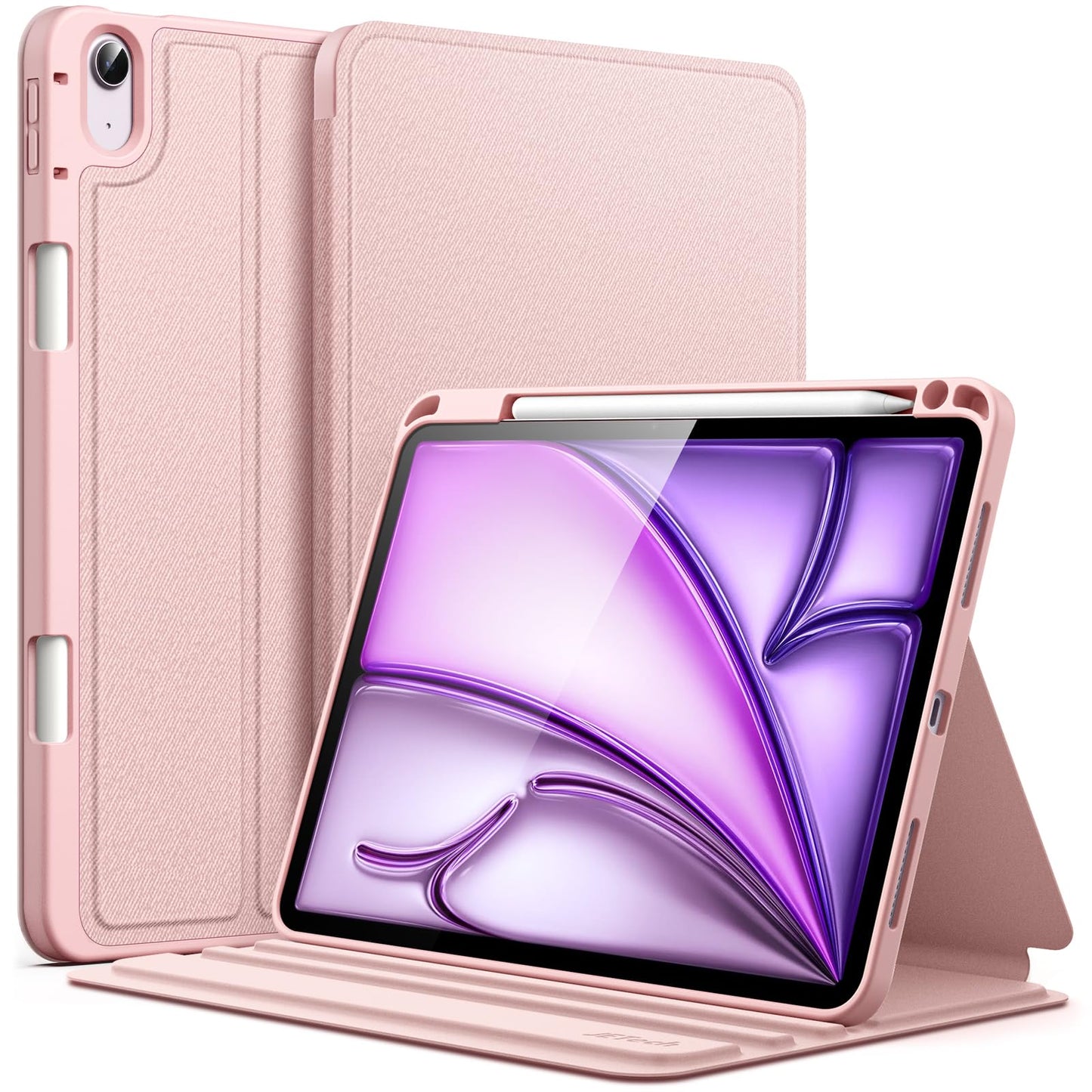 JETech Case for iPad Air 11-Inch M4/M3/M2 (2026/2025/2024), iPad Air 5/4 (2022/2020 5th/4th 10.9-Inch) with Pencil Holder, Slim Folio Stand Protective Tablet Cover, Multi-Angle Viewing (Black)
