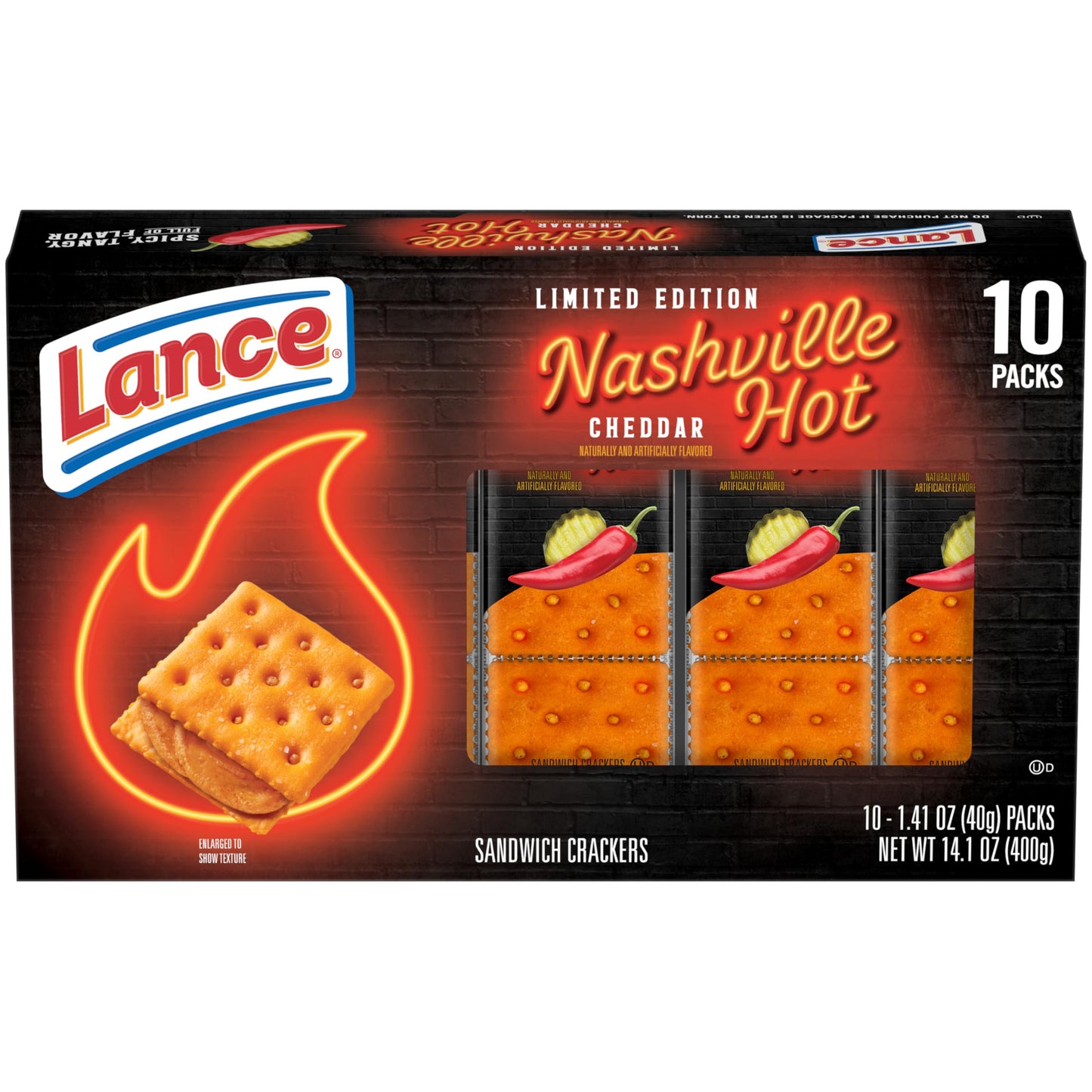 Lance Sandwich Crackers, Variety Pack, 3 Flavors, 20 Individually Wrapped Packs, 6 Sandwiches Each