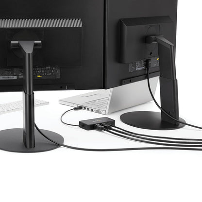 StarTech USB 3.0 Mini Dock, Dual DisplayPort 4K 60Hz Monitor Docking Station with Gigabit Ethernet Port, Portable DisplayLink USB-A Laptop Adapter, 1ft (30cm) cable - TAA