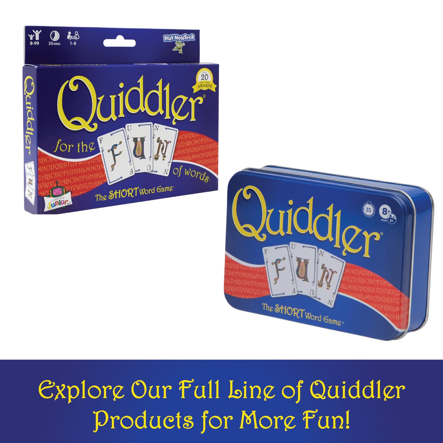Quiddler Card Games for Kids - Playing Cards Word Games, Deck of Cards, Fun Family Games for Kids and Adults, Game Night, Travel Games, Multi-Player, Ages 8+