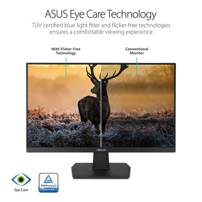 ASUS 27 Inch Desktop Monitor - Full HD (1920 x 1080), IPS, 75Hz, Adaptive-Sync, HDMI, D-Sub, Frameless - VA27EHE