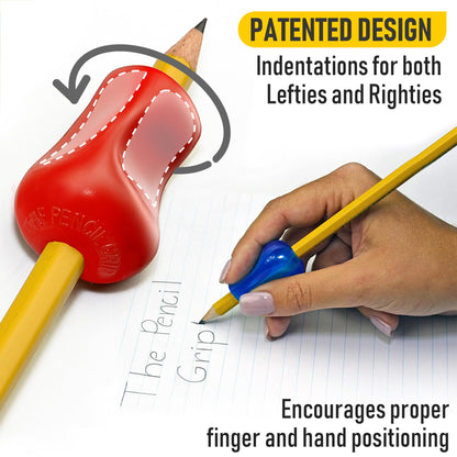 The Pencil Grip Original Pencil Grippers 6 Pcs, Improves Kids Handwriting, Ergonomic Pen Holder for Righties & Lefties, Ideal for Kids, Toddlers, Adults, Writing Tool with Finger Cushion
