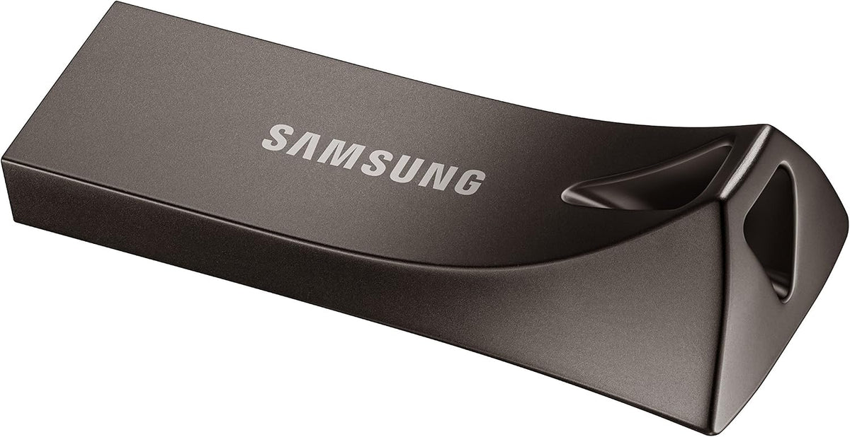 SAMSUNG BAR Plus 3.1 USB Flash Drive, 128GB, 400MB/s, Rugged Metal Casing, Storage Expansion for Photos, Videos, Music, Files, MUF-128BE4/AM, Titan Grey