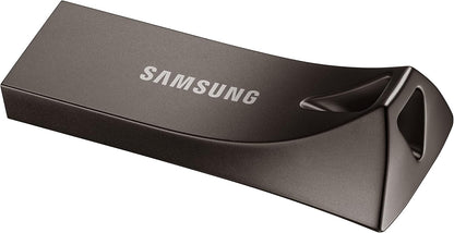 SAMSUNG BAR Plus 3.1 USB Flash Drive, 128GB, 400MB/s, Rugged Metal Casing, Storage Expansion for Photos, Videos, Music, Files, MUF-128BE4/AM, Titan Grey