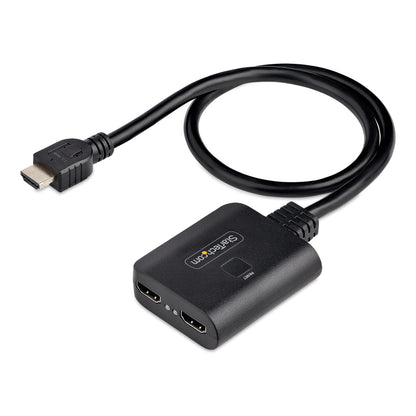 StarTech.com 4K HDMI Splitter 1 In 2 Out - 4K 30Hz HDMI 1.4 2 Port Video Splitter Box -with high speed HDMI cable, USB power cable - Black (ST122HD4KU)