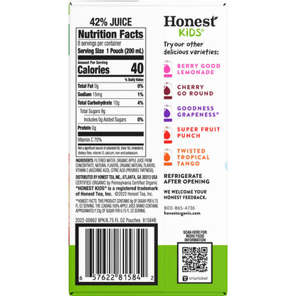 Honest Kids Variety Pack Organic Fruit Juice Drink, 675 fl oz, 32 Pack