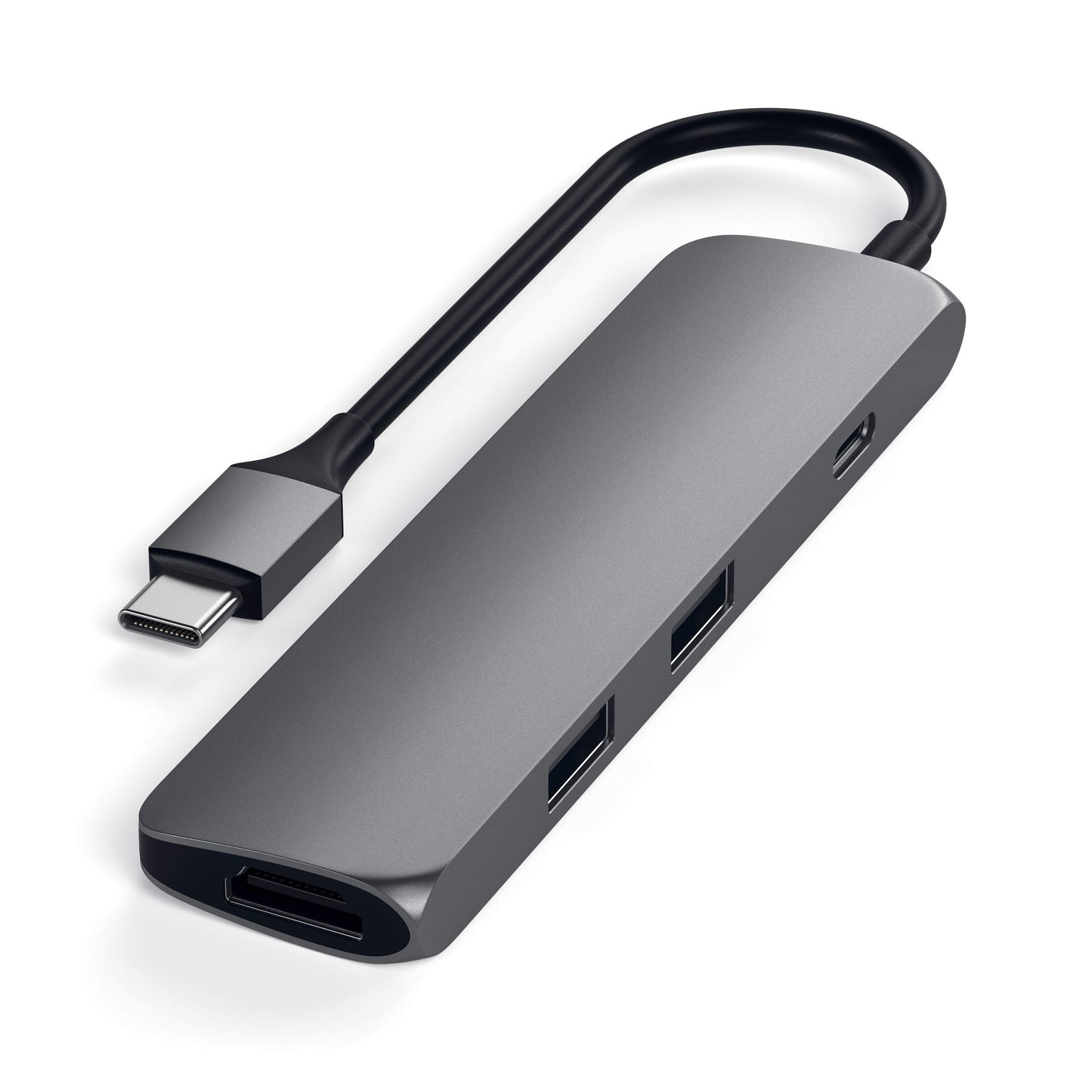 Satechi USB C Hub Multiport Adapter, USB C Docking Station with 4K HDMI, 60W USB C PD Charging, 2 USB-A, for MacBook Pro/Air M1 M2 M3, Dell, HP, Surface, Lenovo - Space Gray