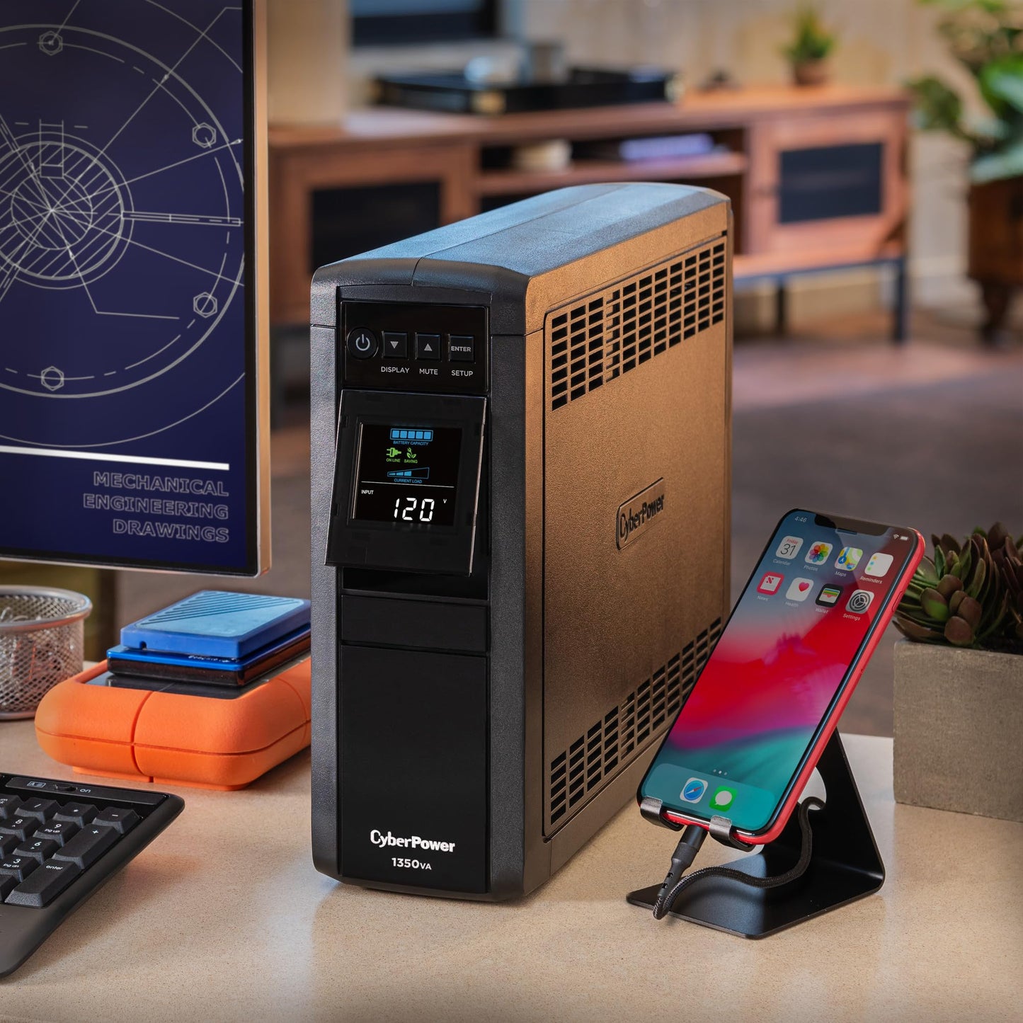 CyberPower CP1500PFCLCD PFC Sinewave UPS Battery Backup and Surge Protector, 1500VA/1000W, 12 Outlets, AVR, Mini Tower, UL Certified