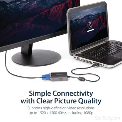 StarTech.com USB 2.0 to VGA Adapter, USB to VGA Monitor Converter for Windows, 1080p , TAA (no support for macOS/ChromeOS/Linux)