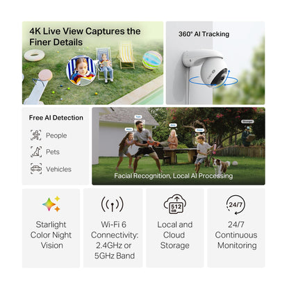 Tapo 1080P Outdoor Wired Pan/Tilt Security Wi-Fi Camera, 360° View, Motion Tracking, Works with Alexa & Google Home, Night Vision, Free AI Detection, Cloud & SD Card Storage(up to 512GB), Tapo C500…