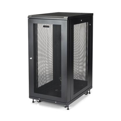 StarTech 18U Enterprise-Grade Server Rack Cabinet Kit, 19in Enclosed 4-Post Rack with Shelf and Cable Management, 29in (75cm) Mounting Depth, 992lb (450kg) Capacity