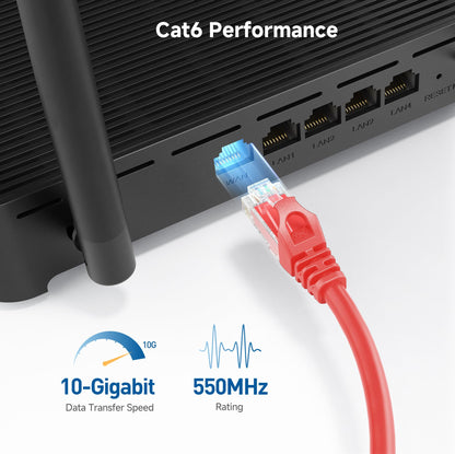 Cable Matters 10Gbps Snagless Cat 6 Ethernet Cable - 20ft, Cat 6 Cable, Cat6 Cord, Ethernet Cord, Black