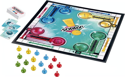 Sorry! Board Game for Kids Ages 6 and Up; Classic Hasbro Board Game; Each Player Gets 4 Pawns (Pawn Colors May Vary) – Amazon Exclusive