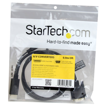 StarTech.com 1080p 60Hz HDMI to VGA High Speed Display Adapter - Active HDMI to VGA (Male to Female) Video Converter for Laptop/PC/Monitor (HD2VGAE2)