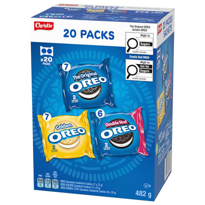 Oreo Sandwich Cookies, Variety Snack Packs, 482G