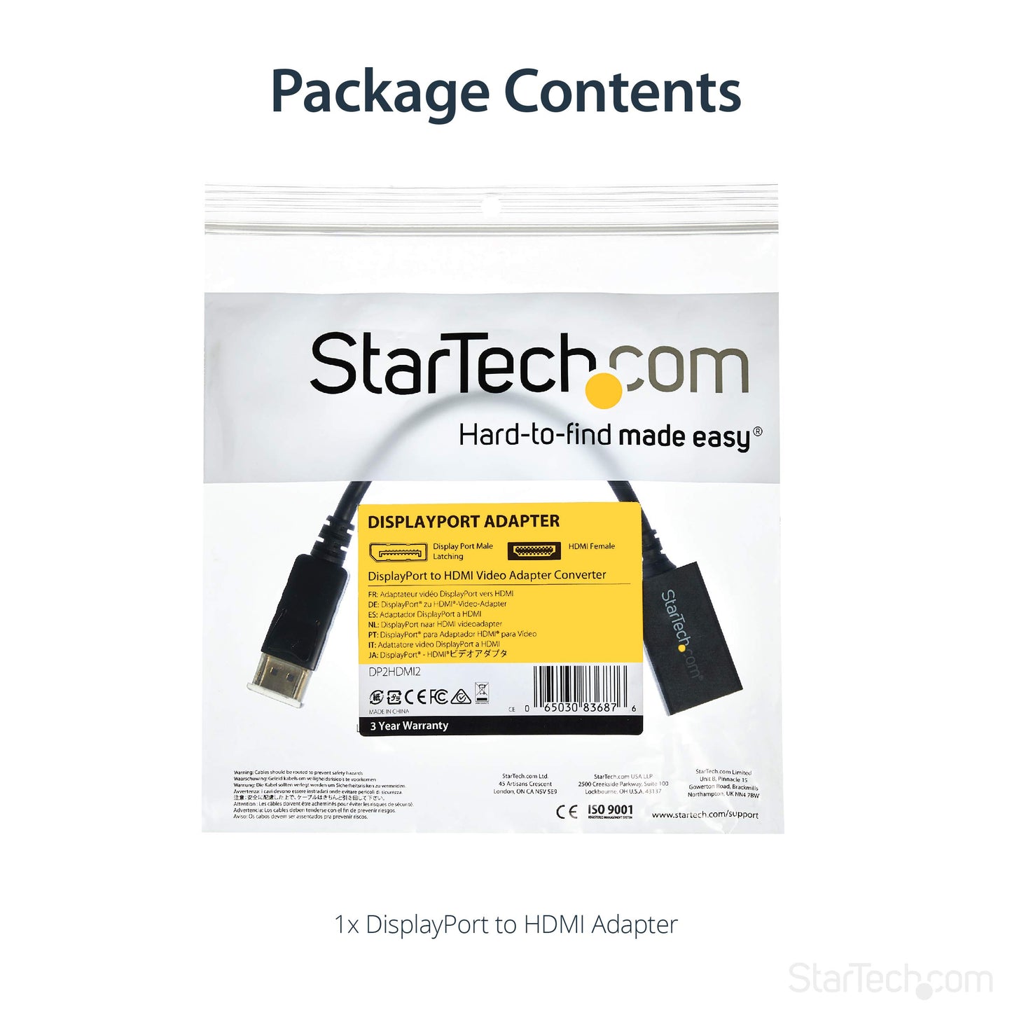 StarTech.com DP2HDMI2 DisplayPort to HDMI Video Adapter Converter