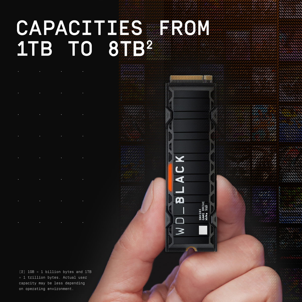 WD_BLACK SN850X 1TB NVMe SSD - M.2 2280, Up to 7,300 MB/s Read speeds, Up to 6,300 MB/s write speeds, Gaming Expansion, High Performance Internal Solid State Drive - WDS100T2X0E
