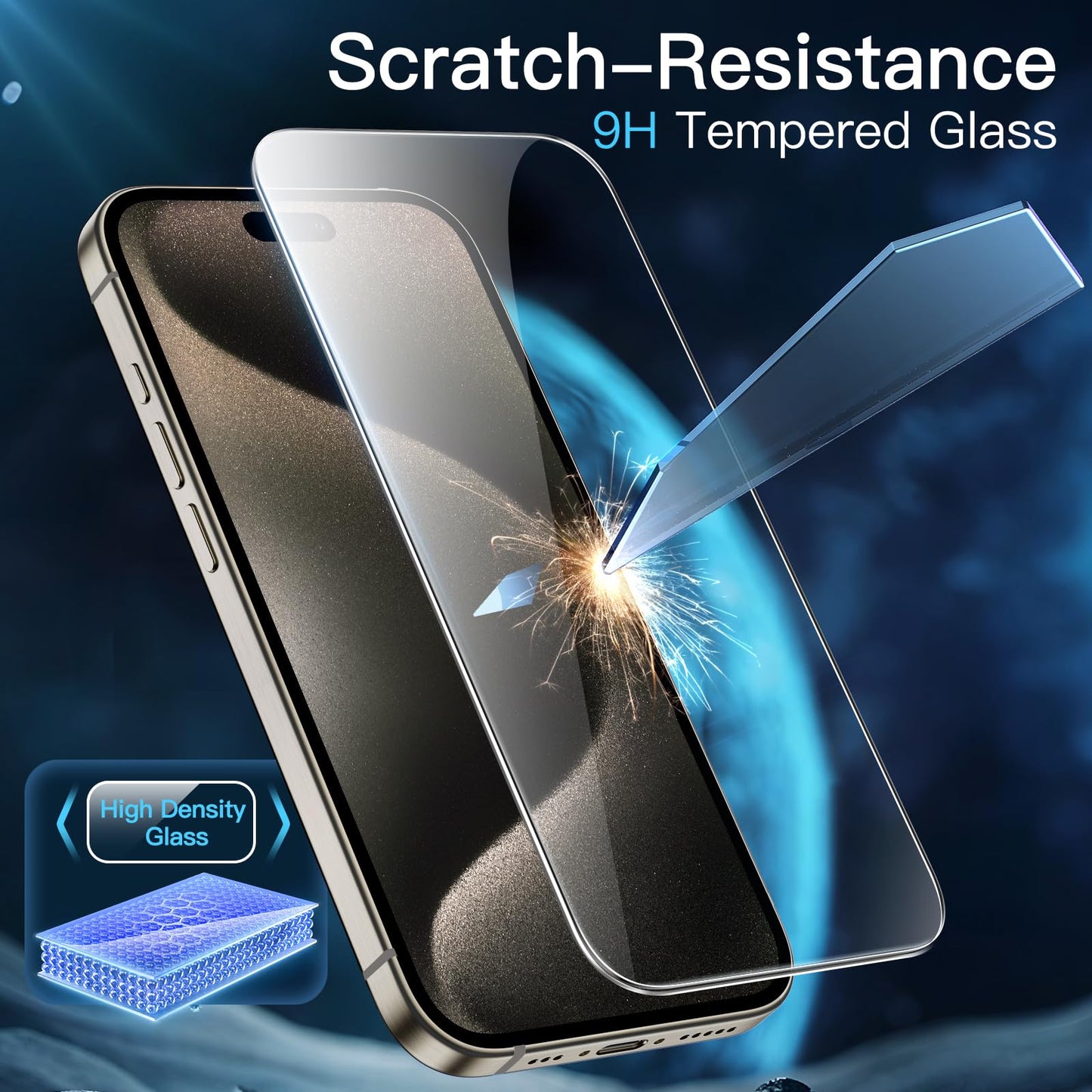 JETech Full Coverage Screen Protector for iPhone 17e (2026) / iPhone 16e, 9H Tempered Glass Film, Case-Friendly, HD Clear, 6.1-Inch Display, 3-Pack