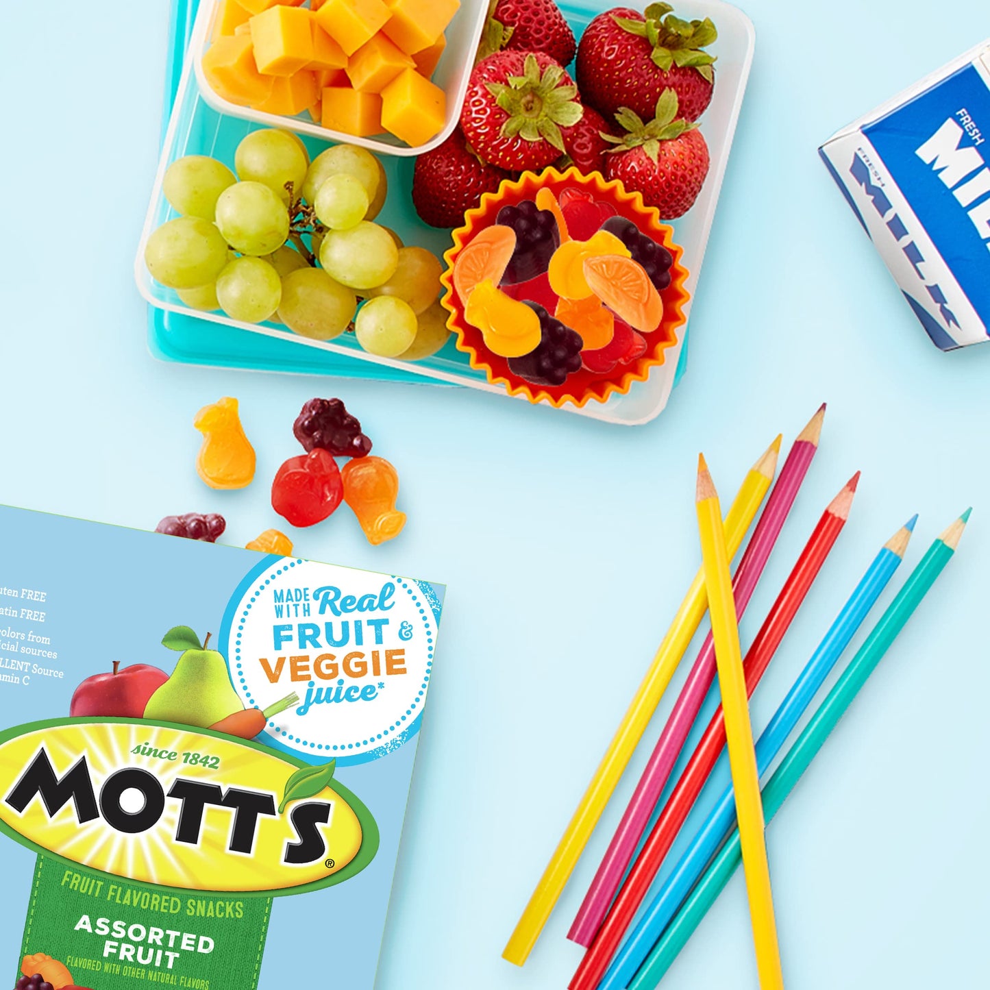 Mott's Fruit Flavored Snacks, Assorted Fruit, Gluten Free Snack, Value Pack, 22 Pouches, 17.6 oz (Pack of 6)