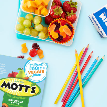 Mott's Fruit Flavored Snacks, Assorted Fruit, Gluten Free Snack, Value Pack, 22 Pouches, 17.6 oz (Pack of 6)
