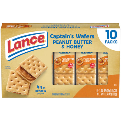 Lance Sandwich Crackers, Variety Pack, 3 Flavors, 20 Individually Wrapped Packs, 6 Sandwiches Each