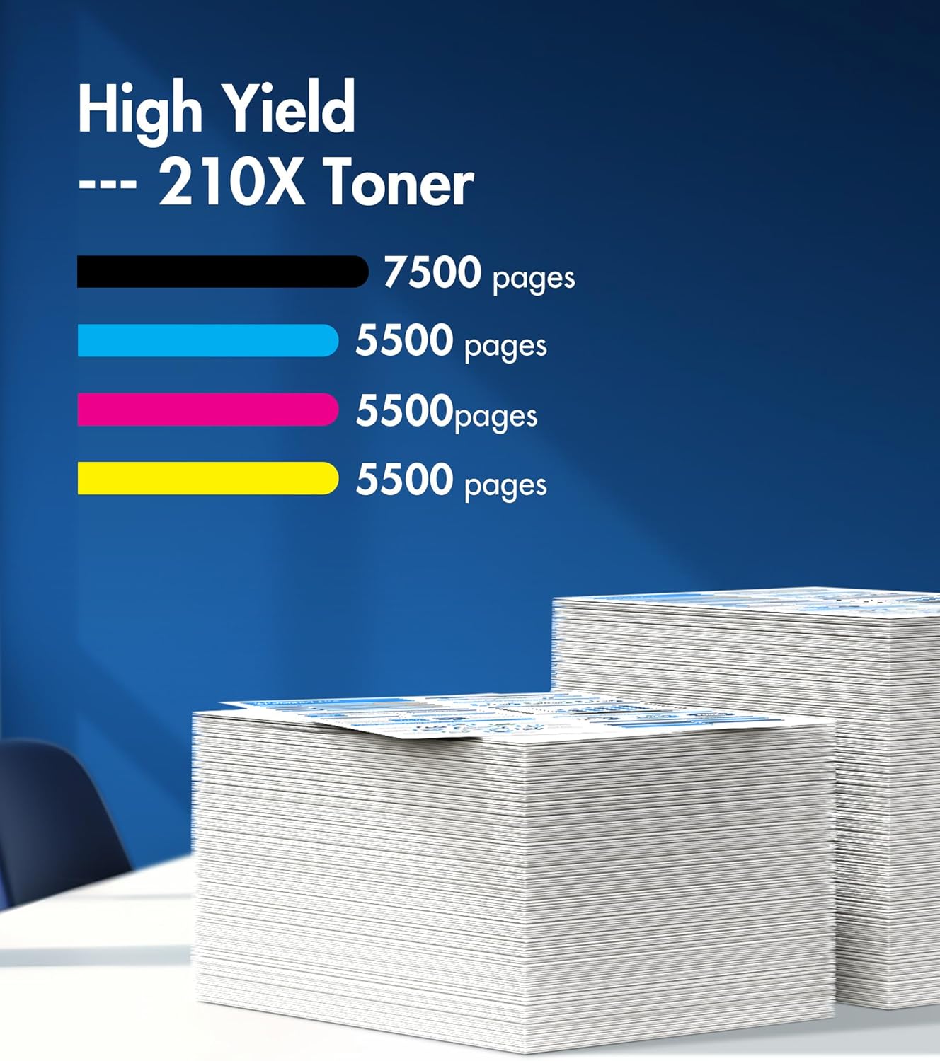 210X Toner Cartridges 4 Pack High Yield (with Chip) - Replacement for HP 210X HP 210A, Works for HP Color LaserJet Pro MFP 4301fdw, 4301fdn Pro 4201dw 4201dn 4301 4201 Printer | W2100X W2100A (BCMY)