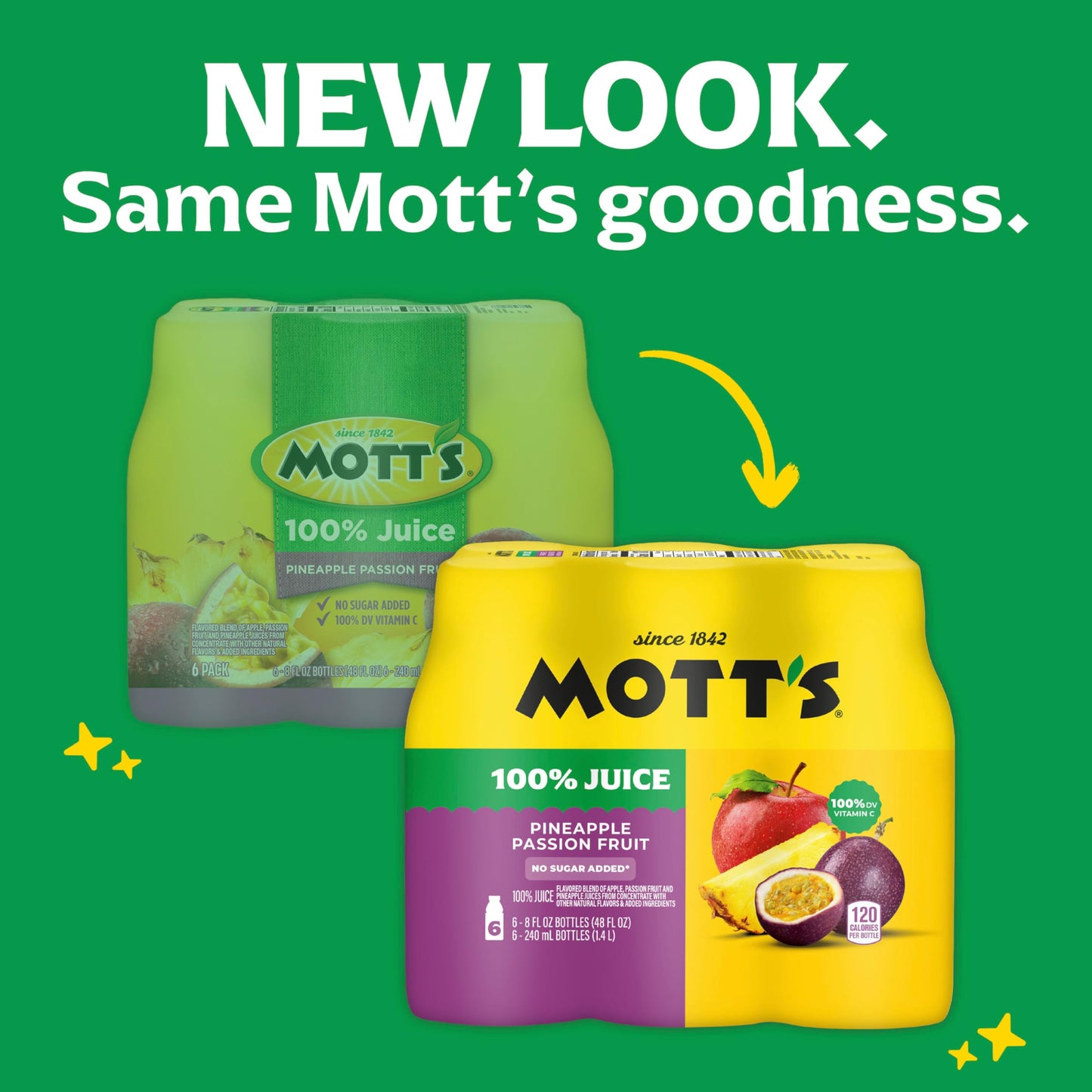Mott's 100% Original Apple Juice, 8 Fl Oz Bottles, 24 Count (4 Packs Of 6), 2 Servings Of Fruit, 100% Fruit Juice, Gluten-free, Caffeine-free, Kosher, Contains No Artificial Colors Or Sweeteners