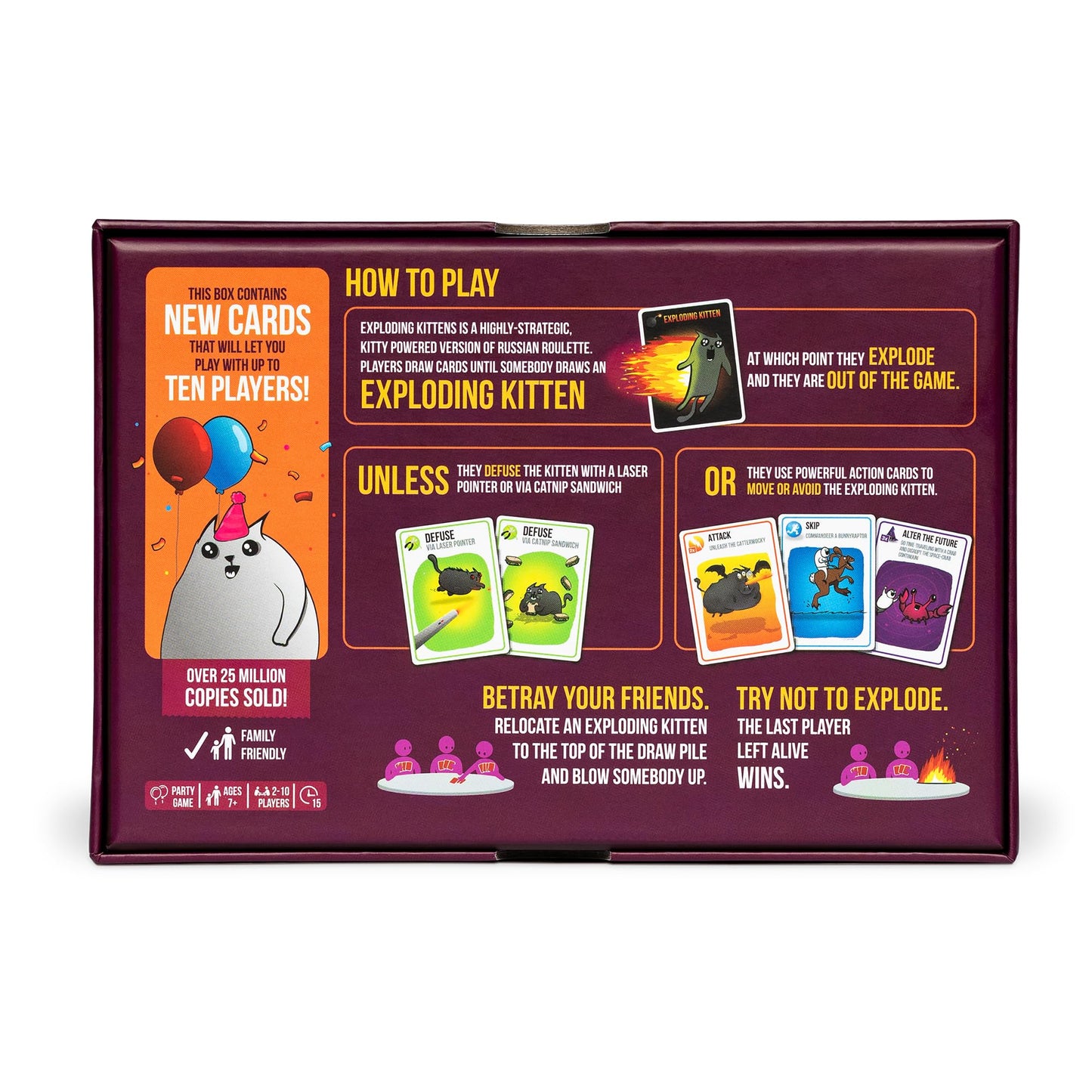 Exploding Kittens Original Edition - 2-5 Players - Ages 7+ - 15 Minutes to Play - High Stakes Card Game - Party Game, Family Game Night, Kid and Adult Card Game