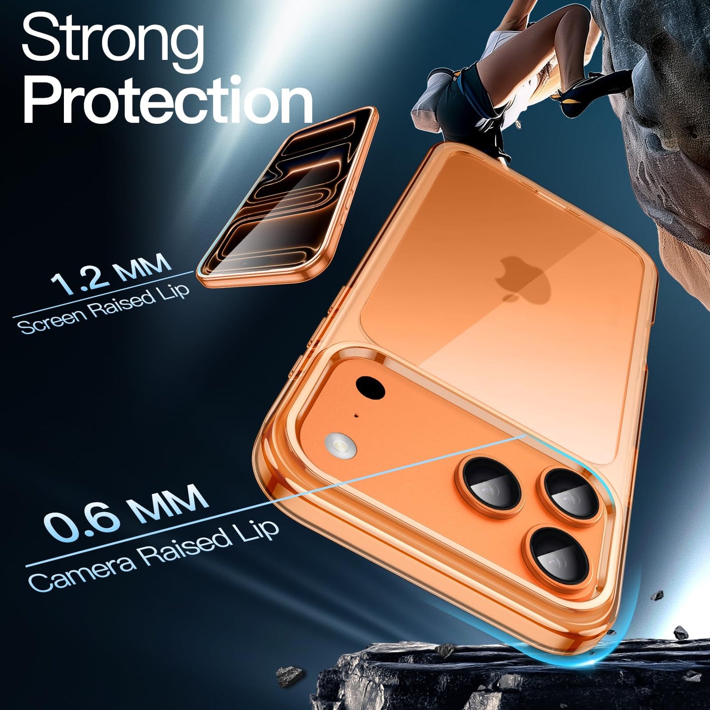JETech Case for iPhone 17 Pro Max 6.9-Inch, Non-Yellowing Shockproof Phone Bumper Cover, Anti-Scratch Clear Back (Clear)