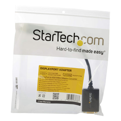 StarTech.com DisplayPort To VGA Video Adapter Converter - Active - 1080p - DP to VGA Converter (DP2VGA2) Black