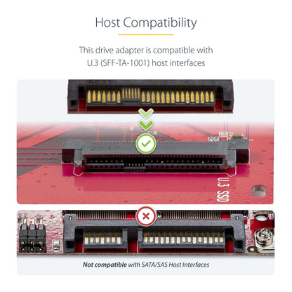 StarTech.com M.2. PCI-e NVMe to U.2 (SFF-8639) Adapter - Not Compatible with SATA Drives or SAS Controllers - For M.2 PCIe NVMe SSDs - PCIe M.2 Drive to U.2 Host Adapter - M2 SSD Converter, TAA