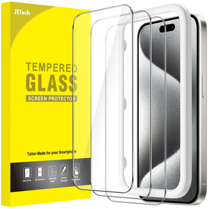 JETech Full Coverage Screen Protector for iPhone 17e (2026) / iPhone 16e, 9H Tempered Glass Film, Case-Friendly, HD Clear, 6.1-Inch Display, 3-Pack