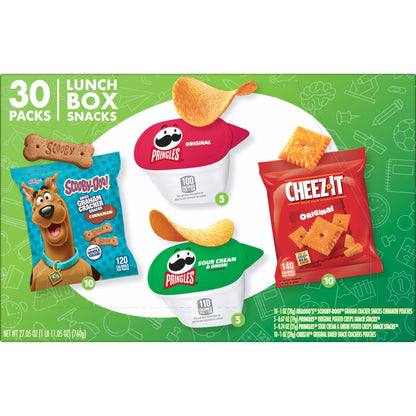 Kellogg's Cheez-It, Pringles & Rice Krispies Treats Snacks Mega Variety Pack, 30.1oz Box (30 Count)