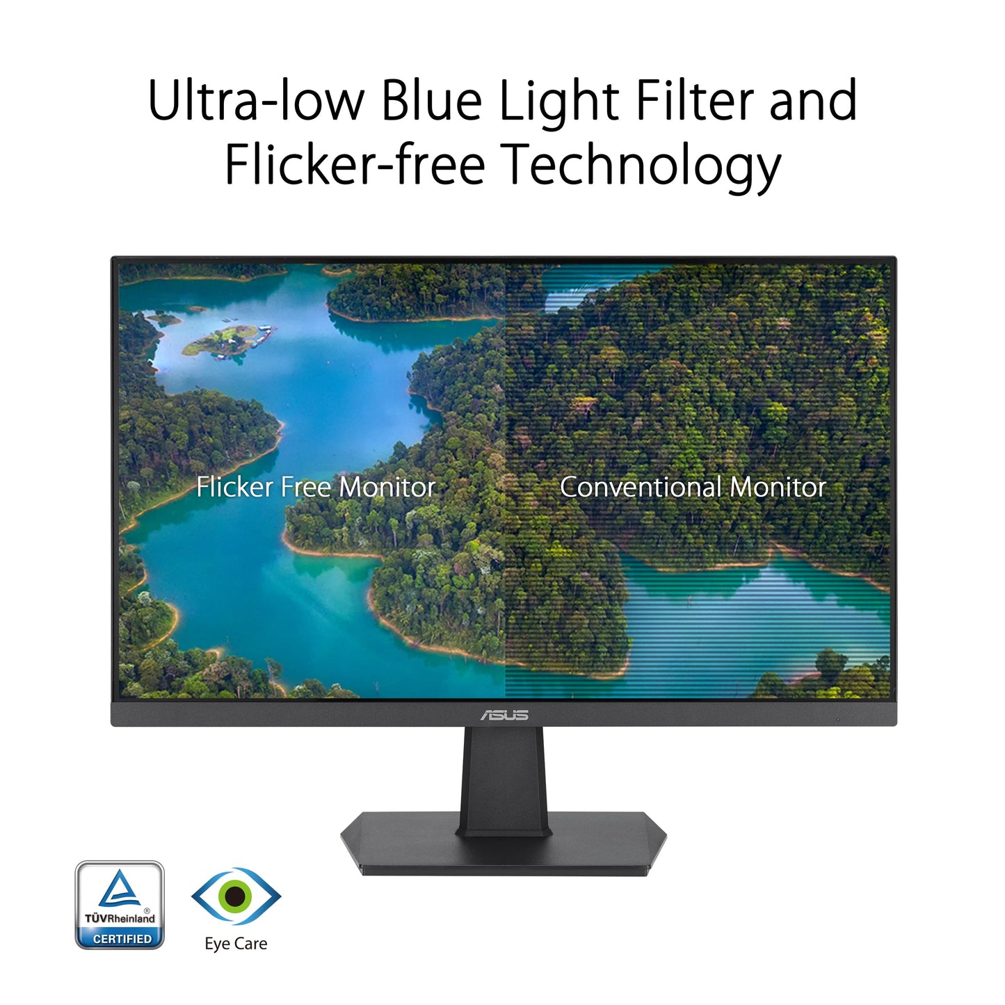 ASUS 27 Inch Desktop Monitor - Full HD (1920 x 1080), IPS, 75Hz, Adaptive-Sync, HDMI, D-Sub, Frameless - VA27EHE