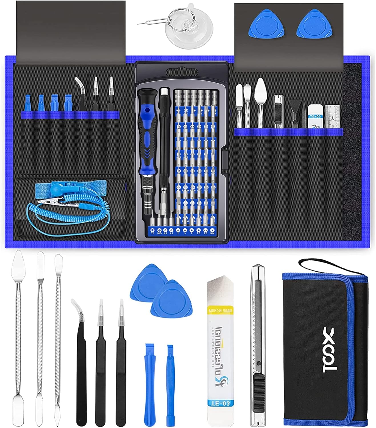 Professional Computer Repair Tool Kit, Precision Laptop Screwdriver Kit, XOOL 80 in 1 Electronics Repair Tool with 56 Magnetic Bits, Compatible for Macbook, iPhone, Game Console, Tablet