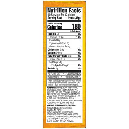 Lance Sandwich Crackers, Variety Pack, 3 Flavors, 20 Individually Wrapped Packs, 6 Sandwiches Each