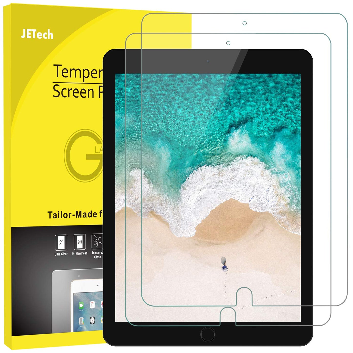JETech Screen Protector for iPad (A16) 11th/10th Generation (2025/2022), 9H Tempered Glass Film, HD Clear, 2-Pack