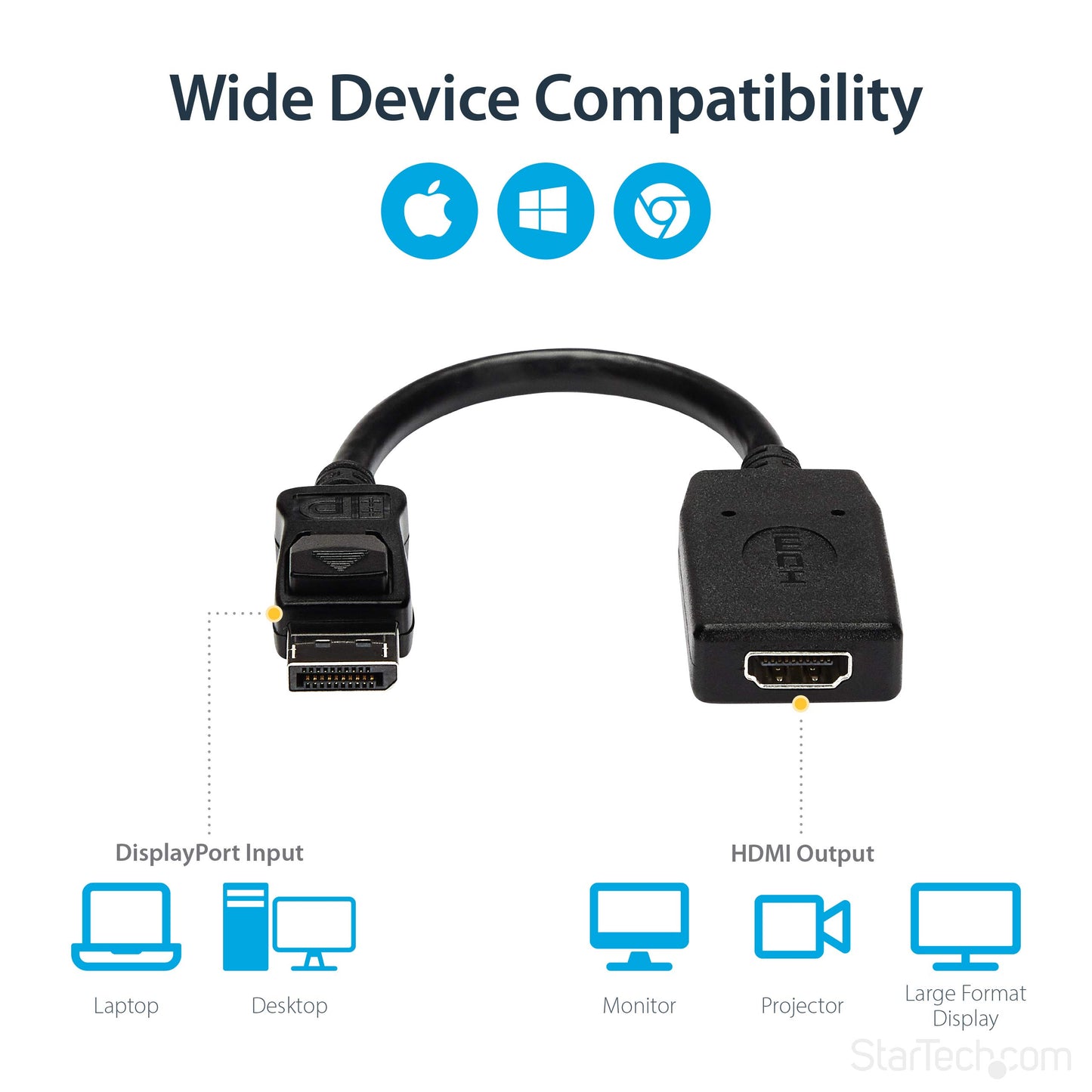 StarTech.com DP2HDMI2 DisplayPort to HDMI Video Adapter Converter
