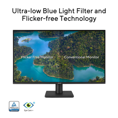 ASUS 27 Inch Desktop Monitor - Full HD (1920 x 1080), IPS, 75Hz, Adaptive-Sync, HDMI, D-Sub, Frameless - VA27EHE